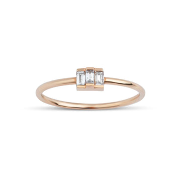0.15 Karat Baget Pırlantalı Mini Yüzük - RNF0291