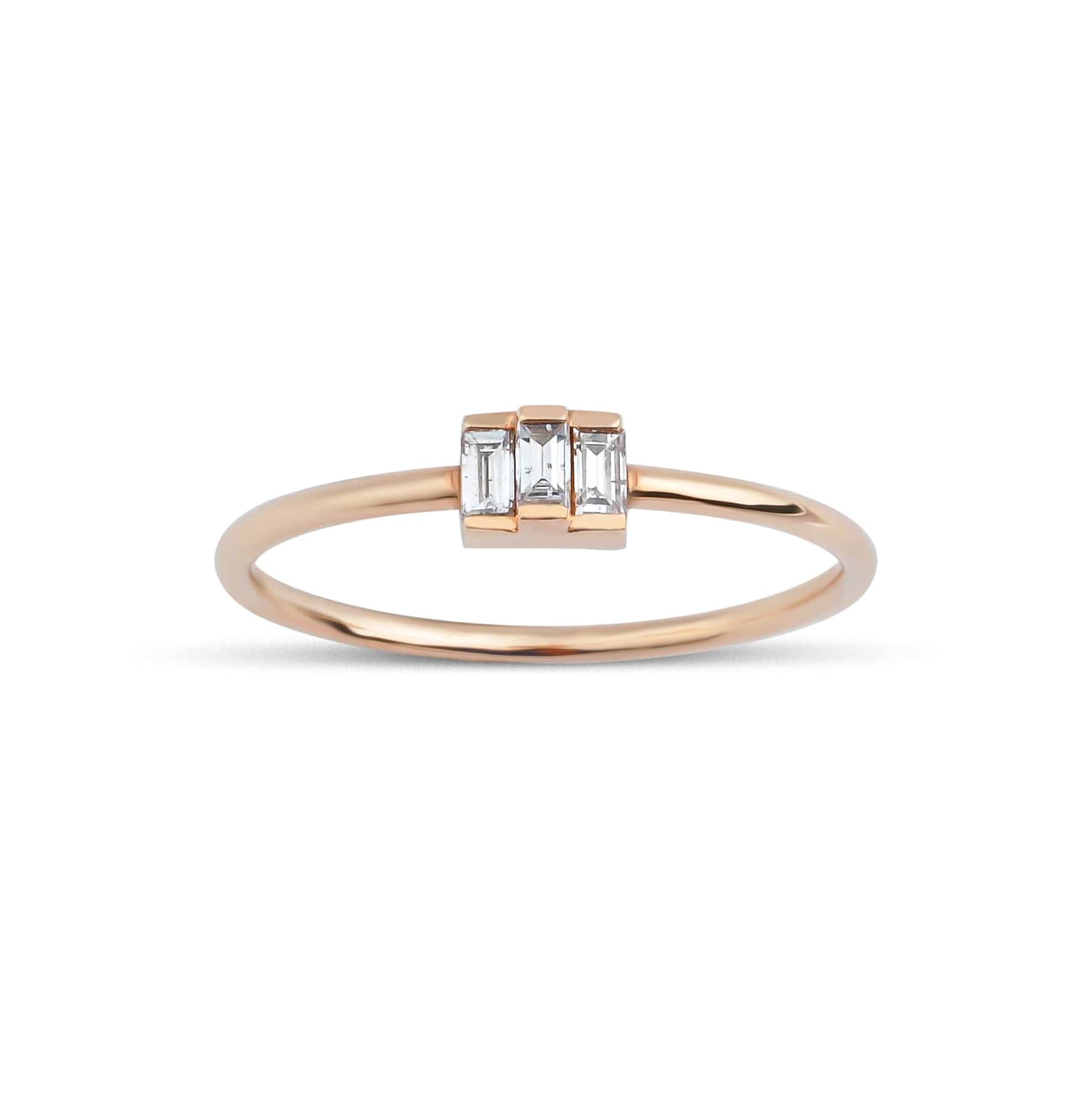 0.15 Karat Baget Pırlantalı Mini Yüzük - RNF0291