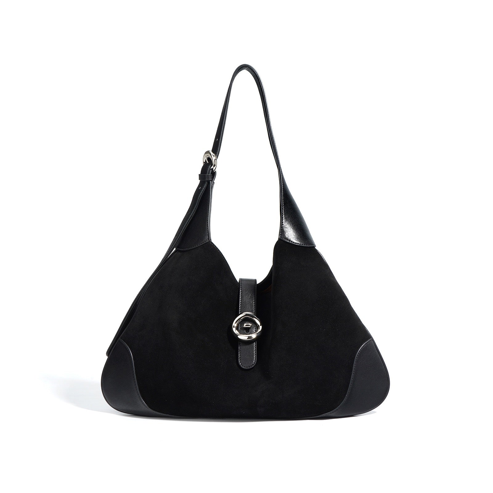 Suede Shoulder Bag - Black