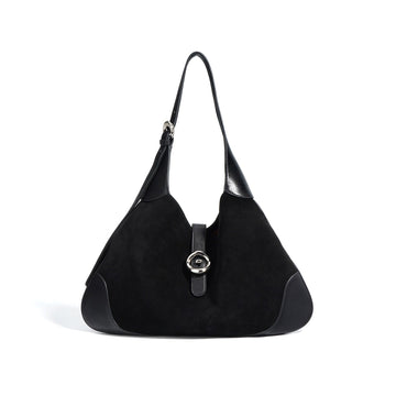 Suede Shoulder Bag - Black
