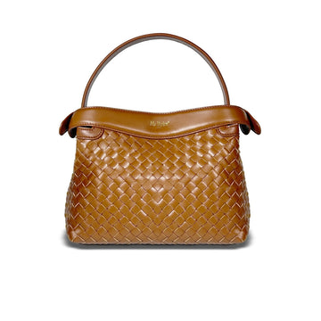 Florence Top Handle Woven Bag - Caramel